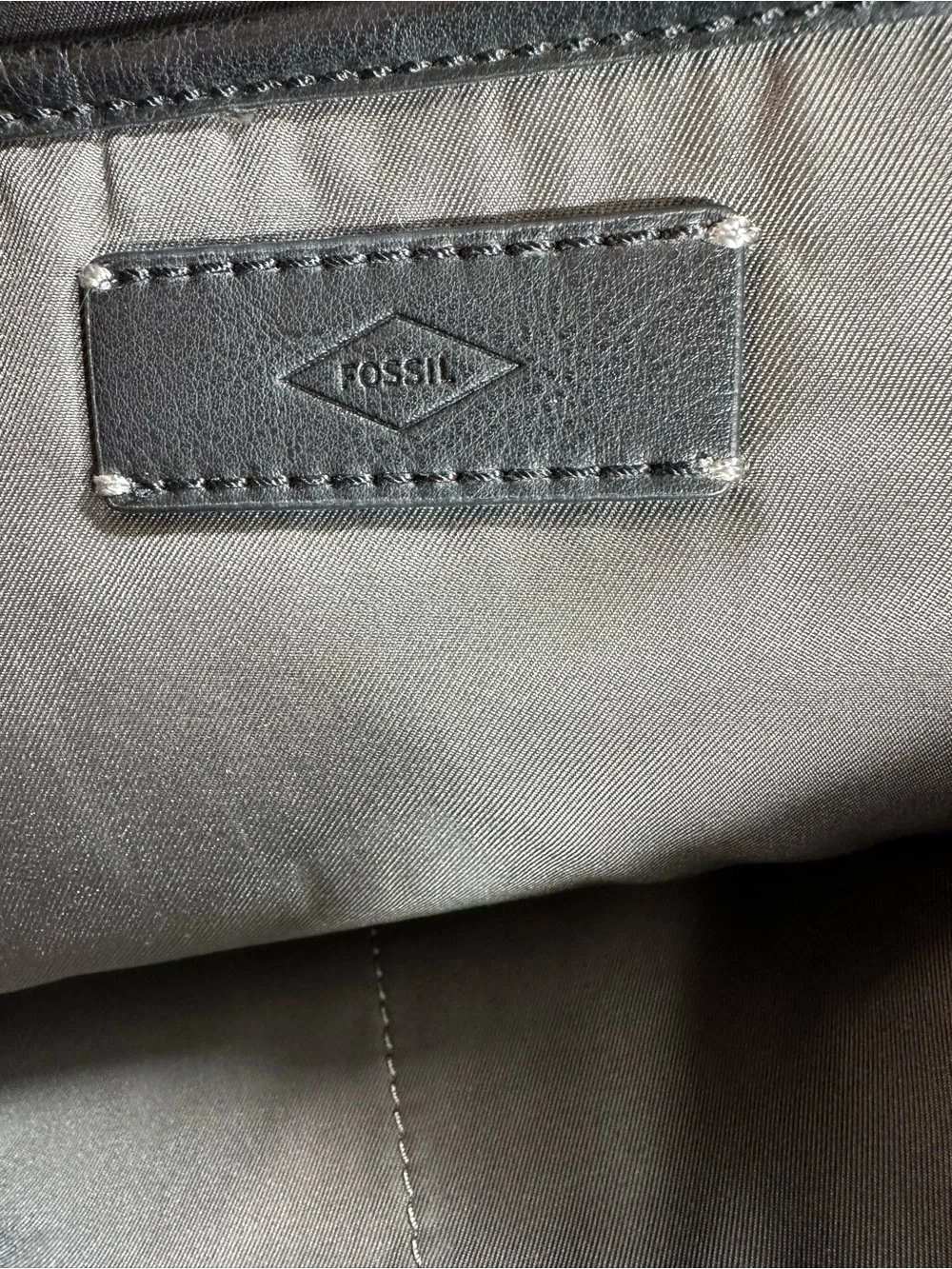 Fossil Tan Canvas Messenger Bag with Black Trim